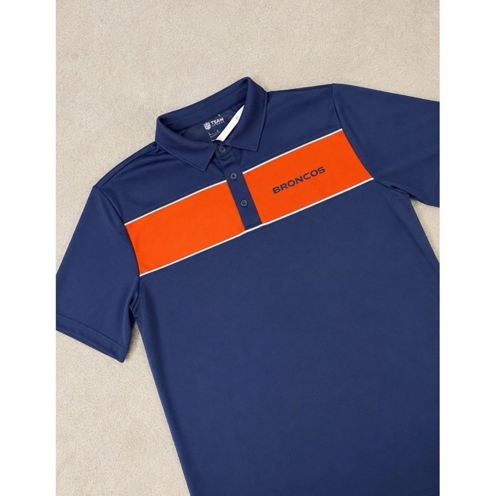 NEW NFL Team Apparel Men's S/S Denver Broncos Polo Size Large Color Block